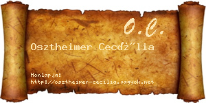 Osztheimer Cecília névjegykártya
